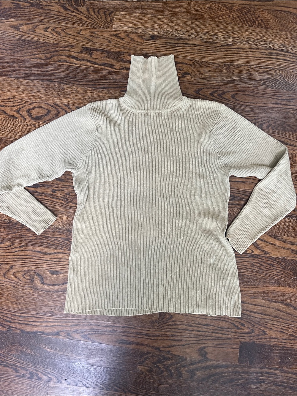 Ann Taylor Ribbed Turtleneck Sweater - Beige/Tan